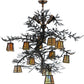 Meyda Lighting Pine Branch 52" 15-Light Dark Burnished Antique Copper Valley View Chandelier With Beige Iridescent Shade Glass