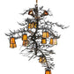 Meyda Lighting Pine Branch 52" 15-Light Dark Burnished Antique Copper Valley View Chandelier With Beige Iridescent Shade Glass