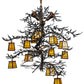 Meyda Lighting Pine Branch 52" 15-Light Dark Burnished Antique Copper Valley View Chandelier With Beige Iridescent Shade Glass