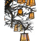 Meyda Lighting Pine Branch 52" 15-Light Dark Burnished Antique Copper Valley View Chandelier With Beige Iridescent Shade Glass