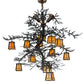 Meyda Lighting Pine Branch 52" 15-Light Dark Burnished Antique Copper Valley View Chandelier With Beige Iridescent Shade Glass