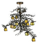 Meyda Lighting Pine Branch 52" 15-Light LED Dark Burnished Antique Copper Valley View Chandelier With Beige Iridescent Shade Glass