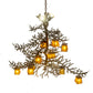 Meyda Lighting Pine Branch 52" 16-Light Antique Copper Valley View Chandelier With Amber Mica Shade Glass