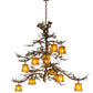 Meyda Lighting Pine Branch 52" 16-Light Antique Copper Valley View Chandelier With Amber Mica Shade Glass
