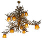 Meyda Lighting Pine Branch 52" 16-Light Antique Copper Valley View Chandelier With Amber Mica Shade Glass
