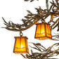 Meyda Lighting Pine Branch 52" 16-Light Antique Copper Valley View Chandelier With Amber Mica Shade Glass
