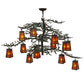 Meyda Lighting Pine Branch 53" 12-Light Timeless Bronze Valley View Chandelier With Amber Mica Shade Glass