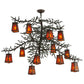 Meyda Lighting Pine Branch 53" 12-Light Timeless Bronze Valley View Chandelier With Amber Mica Shade Glass