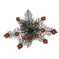 Meyda Lighting Pine Branch 53" 12-Light Timeless Bronze Valley View Chandelier With Amber Mica Shade Glass