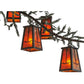 Meyda Lighting Pine Branch 53" 12-Light Timeless Bronze Valley View Chandelier With Amber Mica Shade Glass