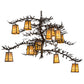 Meyda Lighting Pine Branch 54" 12-Light Antique Copper Valley View Chandelier With Beige Iridescent Shade Glass