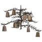 Meyda Lighting Pine Branch 54" 12-Light Antique Copper Valley View Chandelier With Beige Iridescent Shade Glass