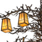 Meyda Lighting Pine Branch 54" 12-Light Antique Copper Valley View Chandelier With Beige Iridescent Shade Glass