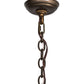 Meyda Lighting Pine Branch 54" 12-Light Antique Copper Valley View Chandelier With Beige Iridescent Shade Glass