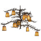 Meyda Lighting Pine Branch 54" 12-Light Antique Copper Valley View Chandelier With Beige Iridescent Shade Glass