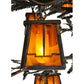 Meyda Lighting Pine Branch 54" 12-Light Dark Burnished Antique Copper Valley View Chandelier With Honey Amber Art Shade Glass