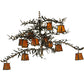 Meyda Lighting Pine Branch 54" 12-Light Dark Burnished Antique Copper Valley View Chandelier With Honey Amber Art Shade Glass