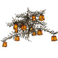 Meyda Lighting Pine Branch 54" 12-Light Dark Burnished Antique Copper Valley View Chandelier With Honey Amber Art Shade Glass