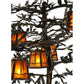 Meyda Lighting Pine Branch 54" 12-Light Dark Burnished Antique Copper Valley View Chandelier With Honey Amber Art Shade Glass