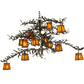 Meyda Lighting Pine Branch 54" 12-Light Dark Burnished Antique Copper Valley View Chandelier With Honey Amber Art Shade Glass