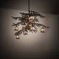 Meyda Lighting Pine Branch 54" 12-Light Oil Rubbed Bronze Valley View Chandelier With White Iridescent Shade Glass