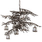 Meyda Lighting Pine Branch 54" 12-Light Oil Rubbed Bronze Valley View Chandelier With White Iridescent Shade Glass