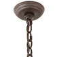 Meyda Lighting Pine Branch 54" 12-Light Oil Rubbed Bronze Valley View Chandelier With White Iridescent Shade Glass
