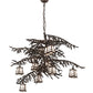 Meyda Lighting Pine Branch 54" 12-Light Oil Rubbed Bronze Valley View Chandelier With White Iridescent Shade Glass