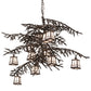 Meyda Lighting Pine Branch 54" 12-Light Oil Rubbed Bronze Valley View Chandelier With White Iridescent Shade Glass