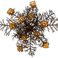 Meyda Lighting Pine Branch 54" 12-Light Rust Over Wrought Iron Valley View Chandelier With Beige Iridescent Art Shade Glass