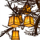 Meyda Lighting Pine Branch 54" 12-Light Rust Over Wrought Iron Valley View Chandelier With Beige Iridescent Art Shade Glass