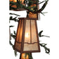 Meyda Lighting Pine Branch 54" 12-Light Rust and Green Branches Valley View Chandelier With Silver Mica Shade Glass