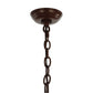 Meyda Lighting Pine Branch 54" 12-Light Rust and Green Branches Valley View Chandelier With Silver Mica Shade Glass