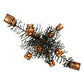 Meyda Lighting Pine Branch 54" 12-Light Rust and Green Branches Valley View Chandelier With Silver Mica Shade Glass
