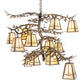 Meyda Lighting Pine Branch 55" 12-Light Antique Copper Valley View Chandelier With Beige Iridescent Shade Glass