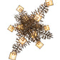 Meyda Lighting Pine Branch 55" 12-Light Antique Copper Valley View Chandelier With Beige Iridescent Shade Glass
