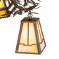 Meyda Lighting Pine Branch 55" 12-Light Antique Copper Valley View Chandelier With Beige Iridescent Shade Glass