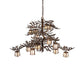 Meyda Lighting Pine Branch 55" 12-Light Vintage Copper Chandelier With White Opal Shade Glass