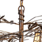 Meyda Lighting Pine Branch 55" 12-Light Vintage Copper Chandelier With White Opal Shade Glass