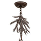 Meyda Lighting Pine Branch 6" Cafe Noir Valley View Mini Pendant Light With Honey Art Shade Glass