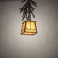 Meyda Lighting Pine Branch 6" Cafe Noir Valley View Mini Pendant Light With Honey Art Shade Glass