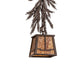 Meyda Lighting Pine Branch 6" Cafe Noir Valley View Mini Pendant Light With Honey Art Shade Glass