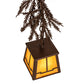 Meyda Lighting Pine Branch 6" Cafe Noir Valley View Mini Pendant Light With Honey Art Shade Glass