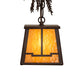 Meyda Lighting Pine Branch 6" Cafe Noir Valley View Mini Pendant Light With Honey Art Shade Glass