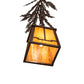 Meyda Lighting Pine Branch 6" Cafe Noir Valley View Mini Pendant Light With Honey Art Shade Glass