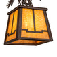 Meyda Lighting Pine Branch 6" Cafe Noir Valley View Mini Pendant Light With Honey Art Shade Glass