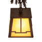 Meyda Lighting Pine Branch 6" Cafe Noir Valley View Mini Pendant Light With Honey Art Shade Glass