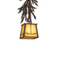 Meyda Lighting Pine Branch 6" Cafe Noir Valley View Mini Pendant Light With Honey Art Shade Glass