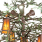 Meyda Lighting Pine Branch 62" 15-Light Cafe Noir & Green Branches Valley View Chandelier With Amber Mica Shade Glass