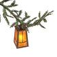 Meyda Lighting Pine Branch 62" 15-Light Cafe Noir & Green Branches Valley View Chandelier With Amber Mica Shade Glass